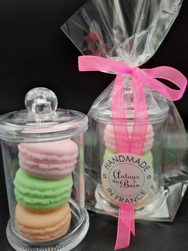 Bonbonnière 3 macarons savons